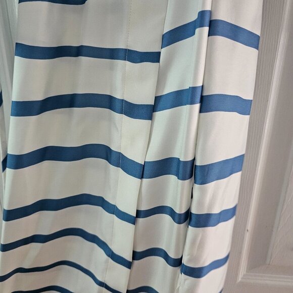 Theory Women's Blue Striped Long Sleeves Belted Silk Shirt Dress Size Small - Picture 6 of 10